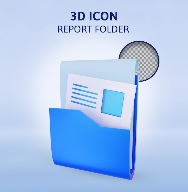 PSD folder raportu ilustracja renderowania 3d