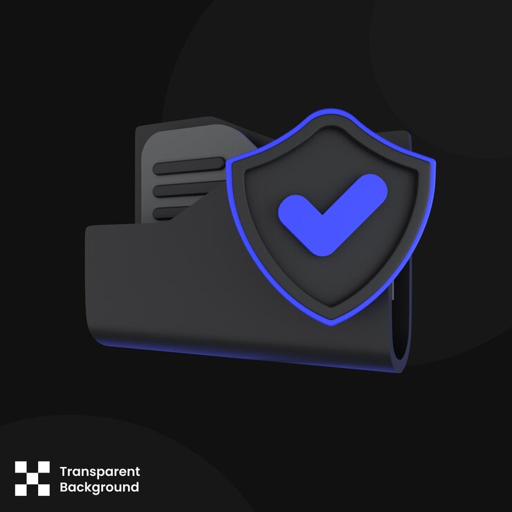 PSD безопасность папки 3d-иллюстрации, изолированной на белом фоне безопасность 3d-концепции 3d-илюстрации