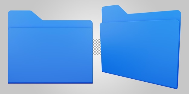 PSD folder on transparent background 3d render