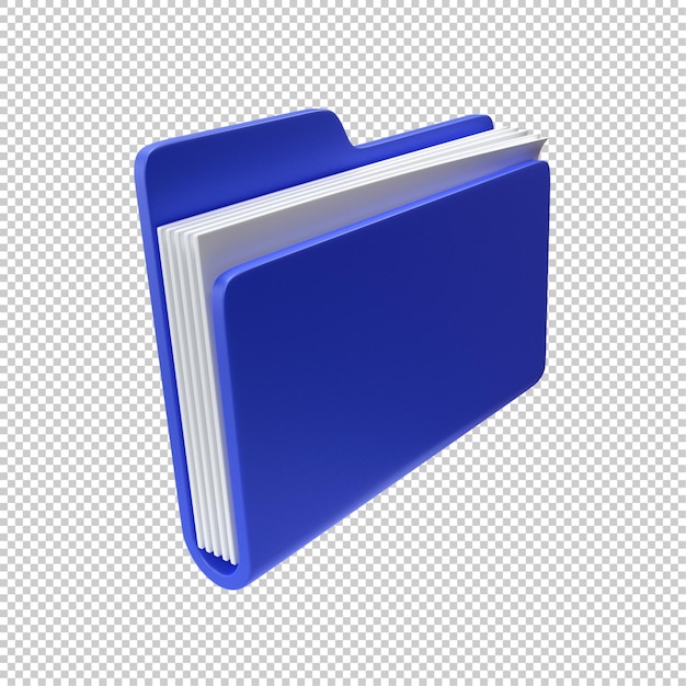 PSD folder with documents 3d icon