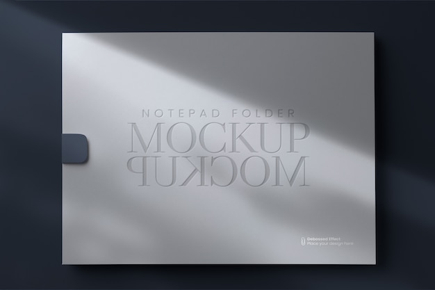 PSD folder with engraving logo mockup