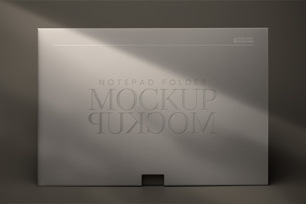 PSD folder with engraving logo mockup