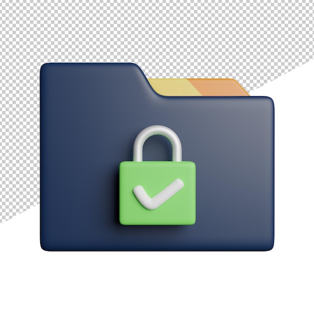 PSD a folder with a padlock on it that is black and green.