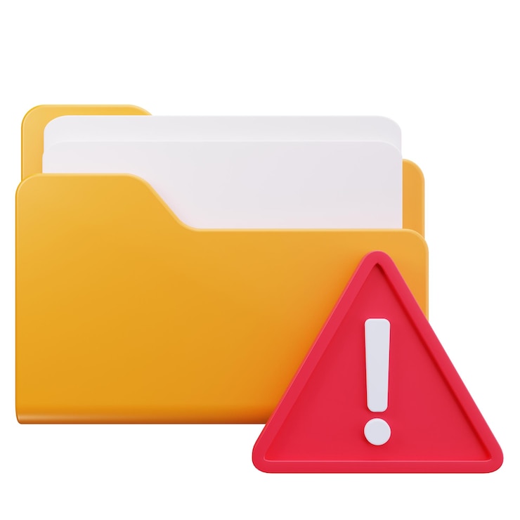 PSD folder with a warning sign
