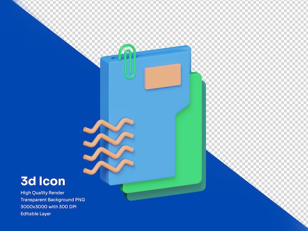 PSD folders 3d icon with isometric view