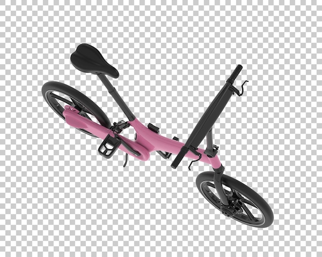 Folding electric bike isolated on transparent background 3d rendering illustration