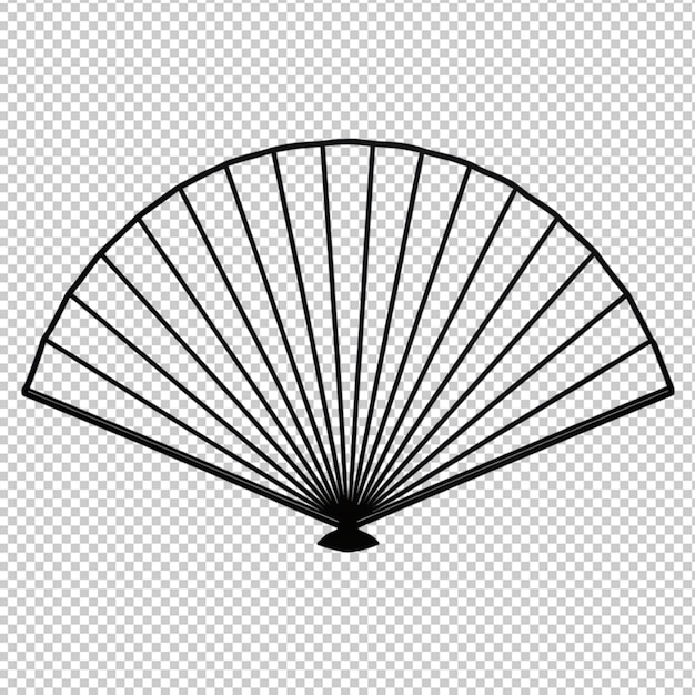 Folding fan on transparent background