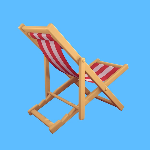 A folding lounge chair at the beach