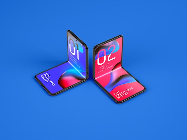 Mockup di smartphone pieghevole