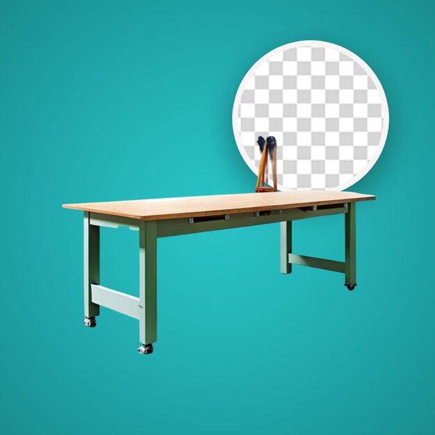 PSD folding table isolated on transparent background