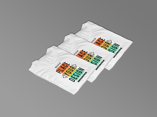 PSD Дизайн шаблона макета складной футболки