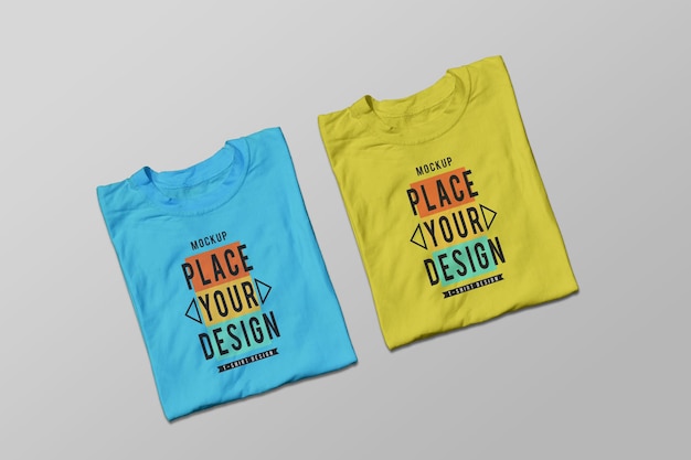 Premium PSD | Folding tshirt mockup template design