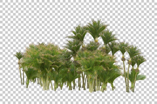 PSD Остров листвы изолирован на белом фоне 3d рендеринг иллюстрации