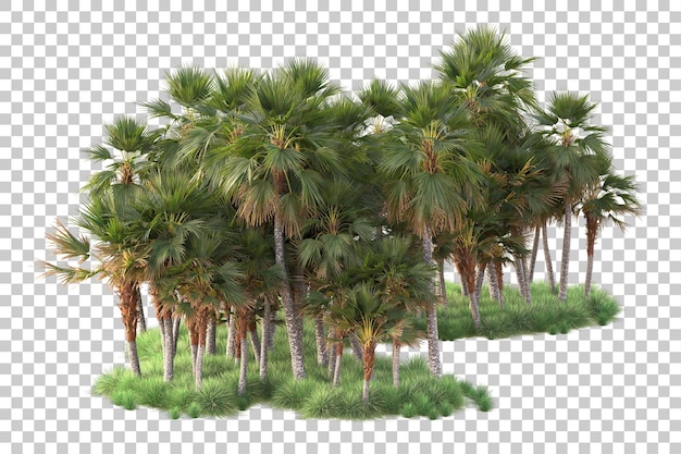 foliage island isolated on transparent background 3d rendering illustration