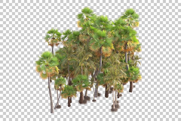 foliage island isolated on transparent background 3d rendering illustration