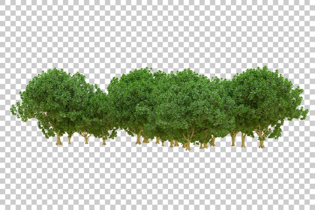 Foliage island isolated on white background 3d rendering illustration