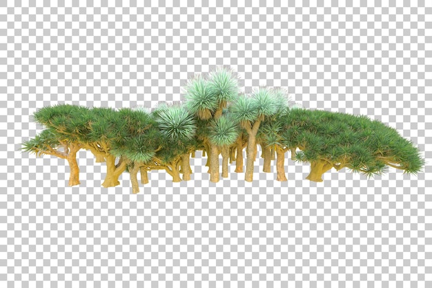 Isola del fogliame isolata su sfondo bianco illustrazione del rendering 3d
