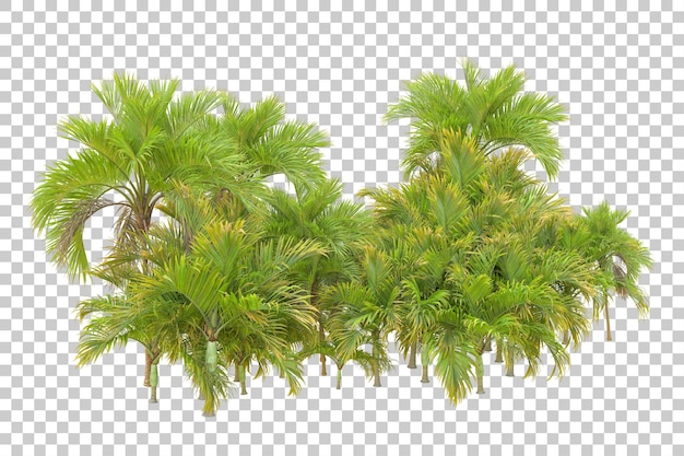 Foliage island isolated on white background 3d rendering illustration