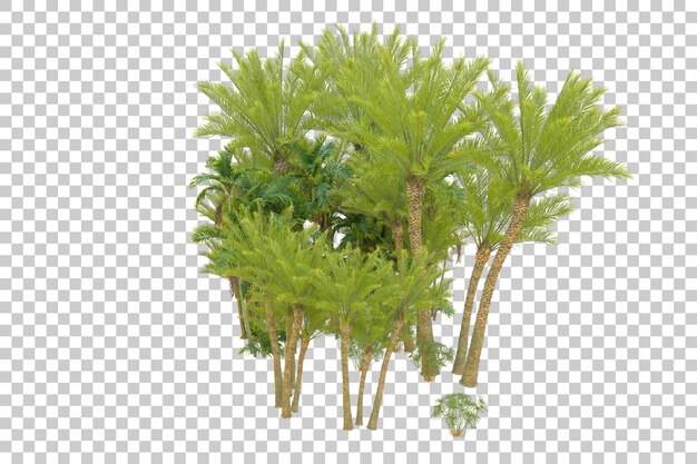 Foliage island isolated on white background 3d rendering illustration