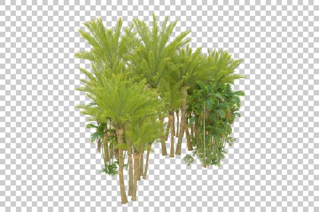 Foliage island isolated on white background 3d rendering illustration