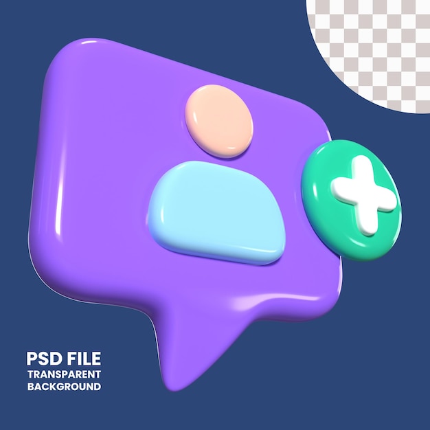 Следуйте значку 3D-иллюстрации