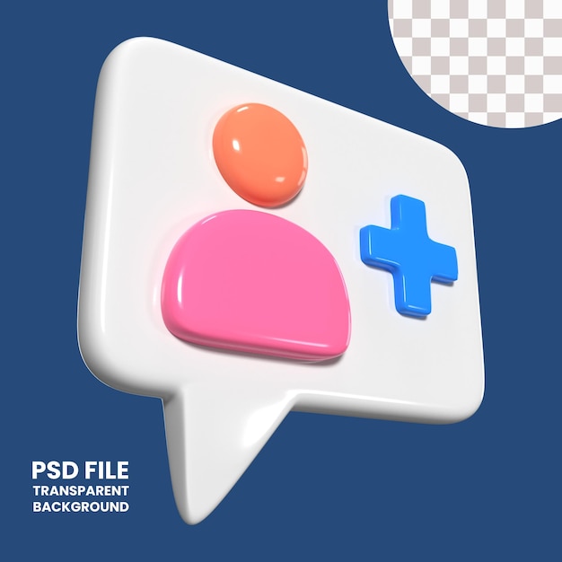 PSD follow 3d illustration icon