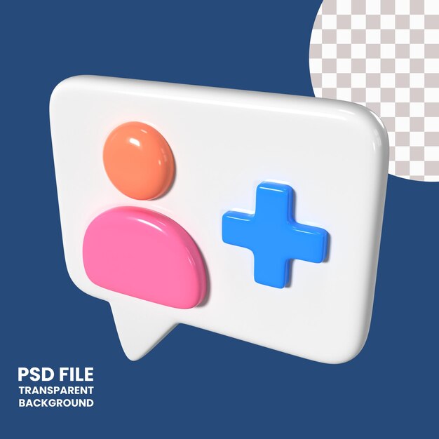 PSD follow 3d illustration icon