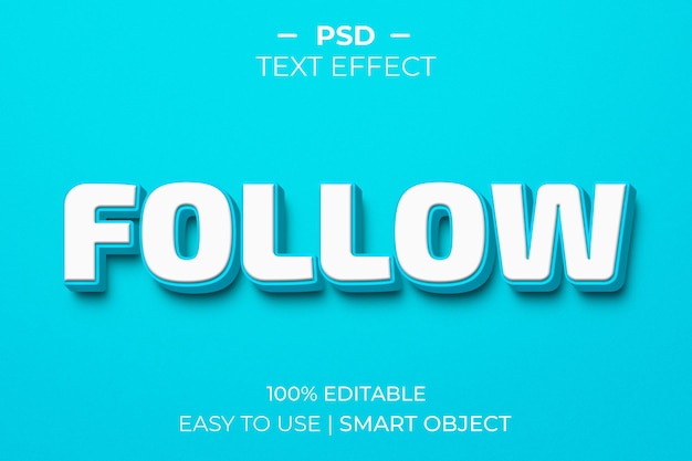 Follow 3d style text effect