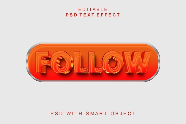 PSD follow 3d text effect