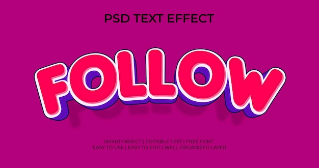 Follow text effect editable