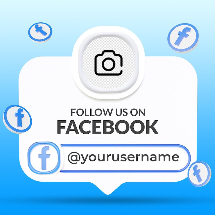 Follow us on facebook social media lower third banners template