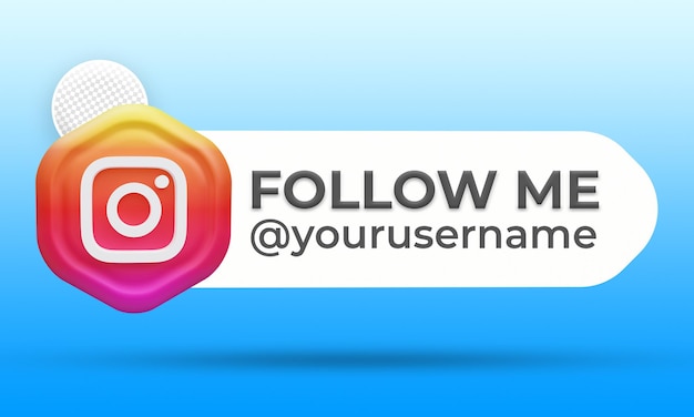 PSD follow us on instagram lower third banner