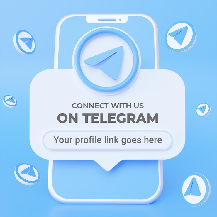 follow us on telegram social media square banner template