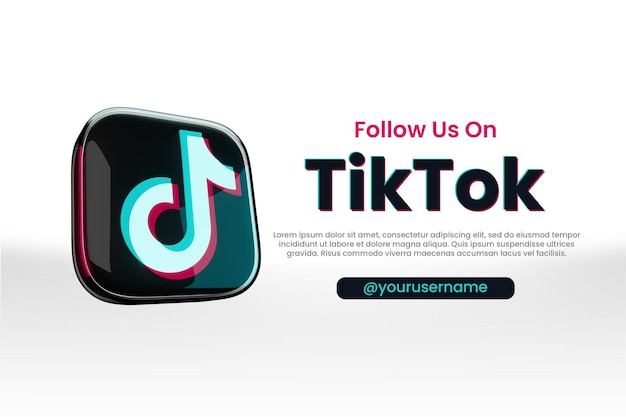 PSD seguici su tiktok per i post sui social media