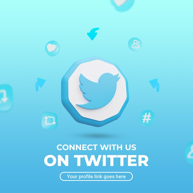 Follow us on twitter social media square banner