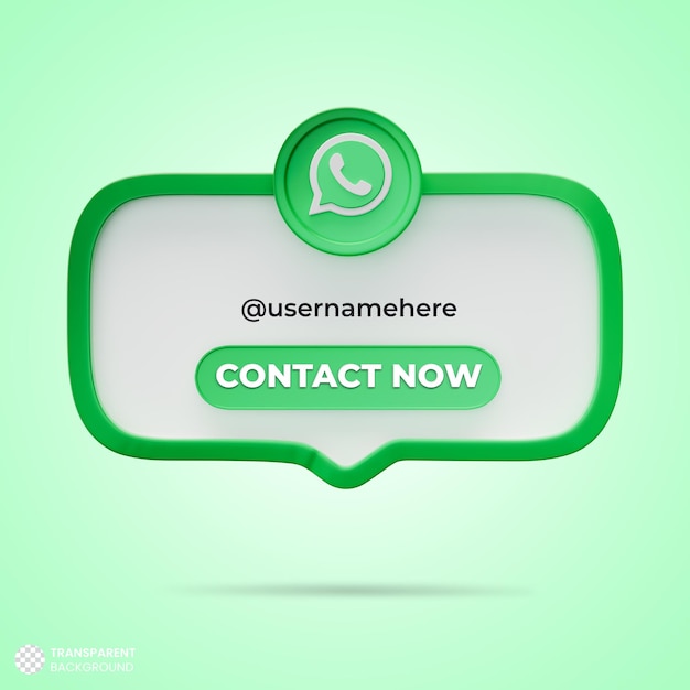 PSD follow us on whatsapp social media 3d render banner