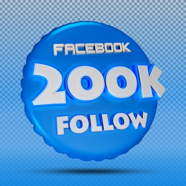 Follower of facebook number 3d blue 200k