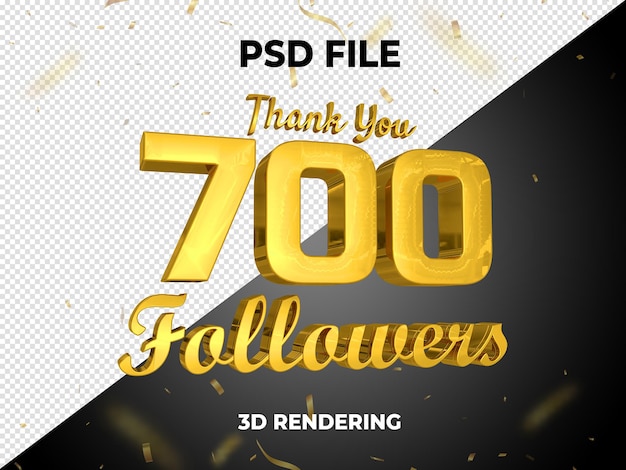 PSD seguace oro 3d rendering