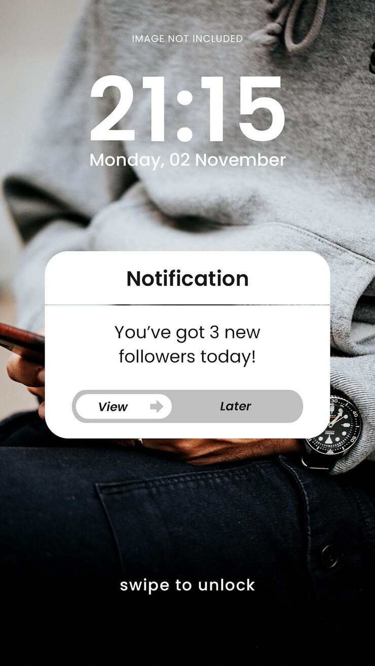 PSD follower notification instagram story