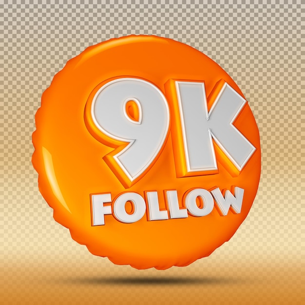 Follower of social media number 3d orange 9k