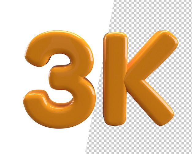 Followers 3k golden3d render