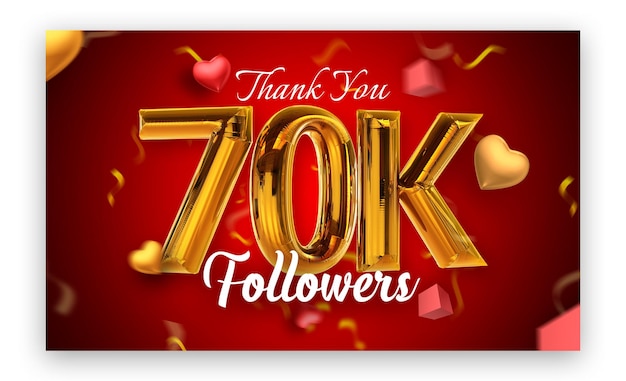 Follower grazie 70k numeri d'oro