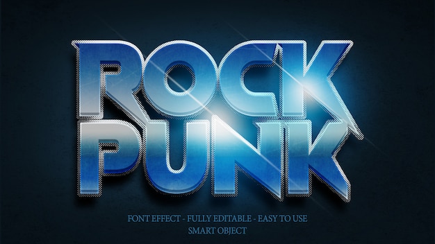PSD font effect 3d rock n roll