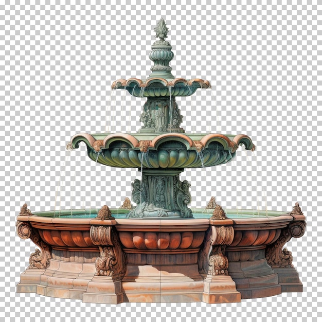 PSD fontanna wodna izolowana na przezroczystym tle