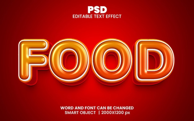 PSD 食品 3 d 編集可能な photoshop テキスト効果背景付きスタイル