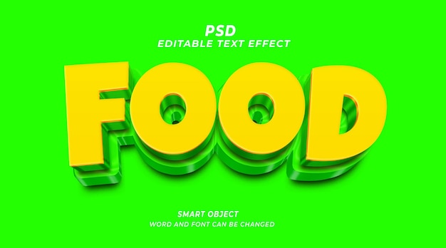 Food 3d editable text effect photoshop style