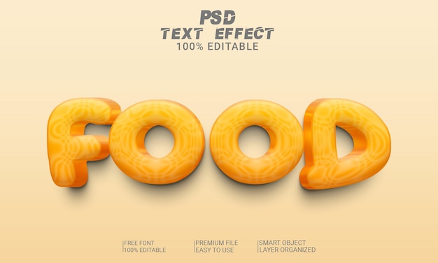 PSD 음식 3d 텍스트 효과 psd 파일