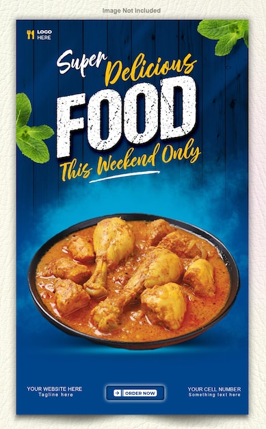 PSD food advertising flyer design template