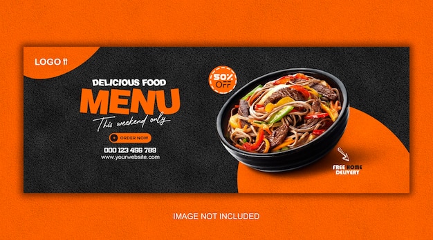 PSD 음식과 레스토랑 메뉴 페이스북 표지 템플릿
