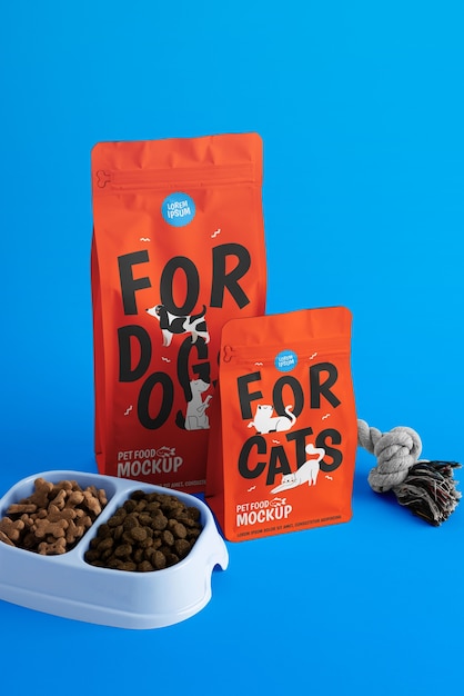 PSD food bag mock-up design for pets